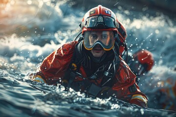 Emergency rescue services provided by uniformed professionals. Generative Ai - obrazy, fototapety, plakaty