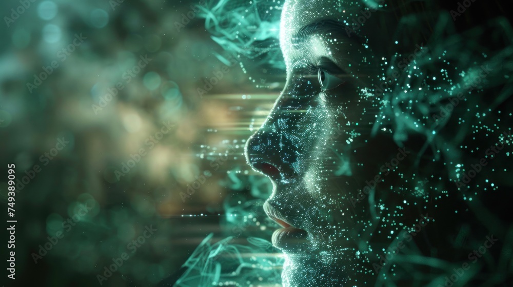 Aufkleber dreamy artificial intelligence concept. ethereal visions of the future blending science fiction with