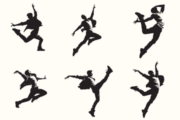 Dancer Silhouette Vector Illustration Bundle set