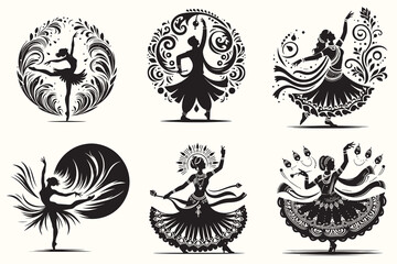 Dancer Silhouette Vector Illustration Bundle set