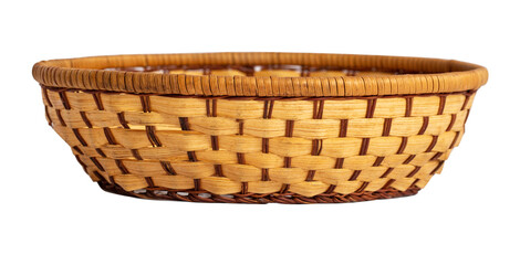 wicker basket on white background