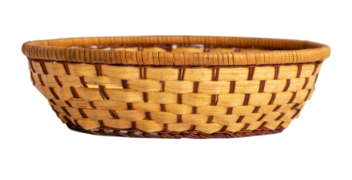 wicker basket on white background