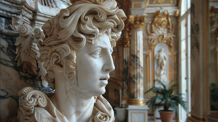 Marble-adorned luxurious sculpture