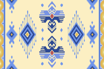 ikat Batik Geometric ethnic seamless pattern for background,fabric,wrapping,clothing,wallpaper,Batik,carpet,embroidery style pattern