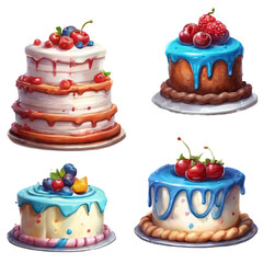 Celebration Cake Joy - Detailed Cartoon Dessert Clipart