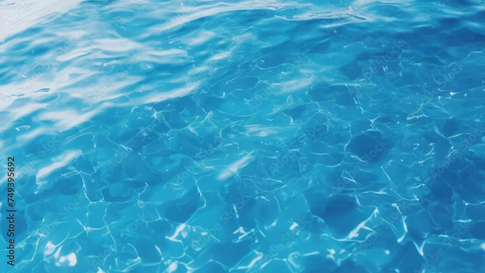 Poster Tranquil blue pool with clear water and gentle ripples. Ideal for relaxation and leisure concepts.