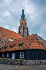 Fototapeta na wymiar View of Schleswig Cathedral in Schleswig, Germany.