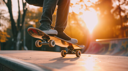 Skateboarding background with sky viw