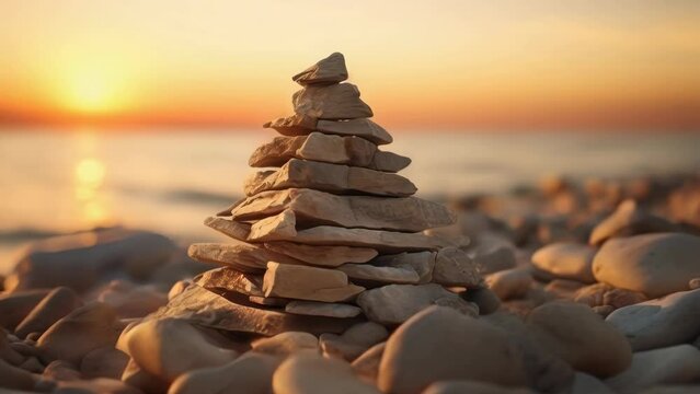 A pile of rocks sitting on top of a beach. Ideal for nature or coastal themed designs.