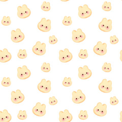 Cute bunny seamless pattern tranparent background