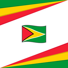 Guyana Flag Abstract Background Design Template. Guyana Independence Day Banner Social Media Post. Guyana Design