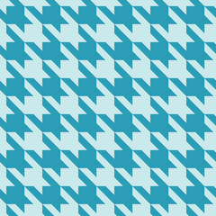 Tweed check plaid pattern in trendy blue color.Seamless houndstooth pattern.