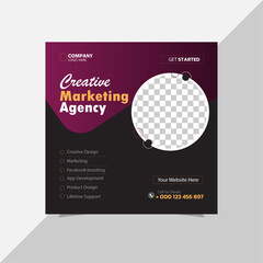 social media post, media post template, social media post design, social media post in purple and black version,