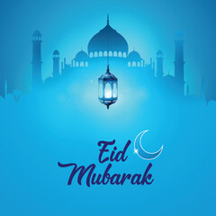 Eid Mubarak elegant social media post template