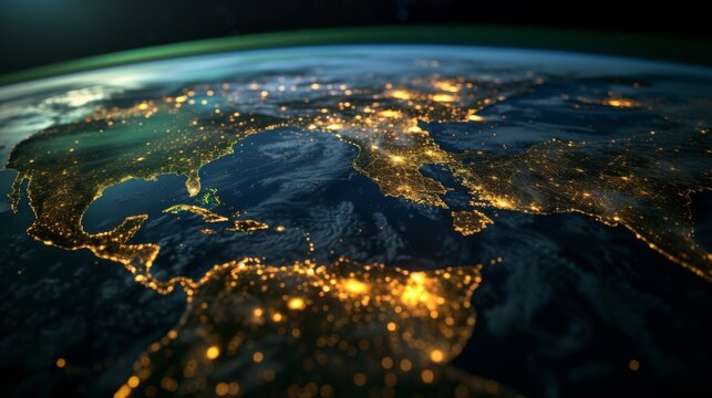 North American Nightscape: Glowing Earth from Orbit. © Oksana Smyshliaeva