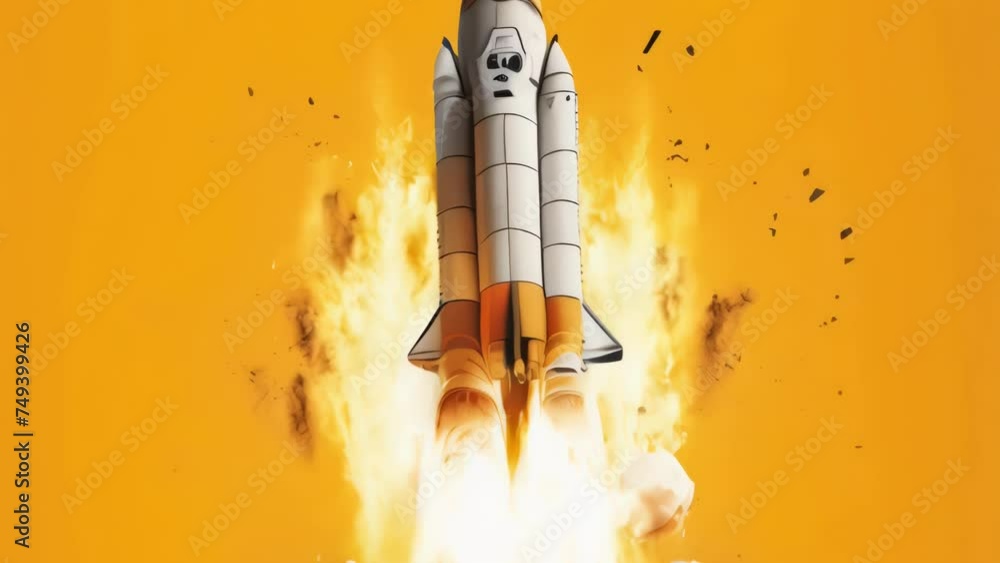 Aufkleber a space shuttle taking off into the sky. ideal for illustrating space exploration.