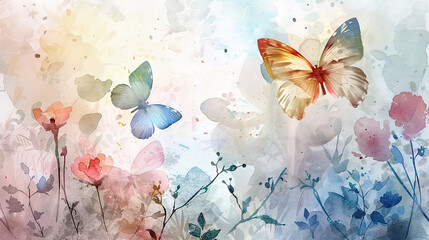 Beautiful watercolor butterflies and flowers background texture.  watercolor butterfly, butterfly background, background, watercolor, butterfly, texture, wallpaper, floral, flower, floral, 
