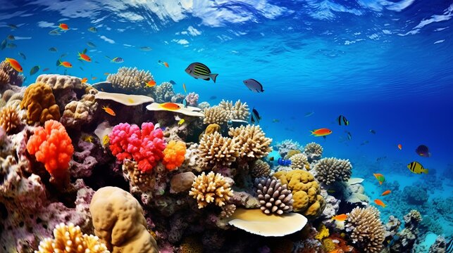 Photo of a coral colony on a reef, Egypt