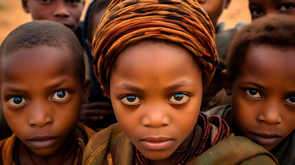 african children looking at camera