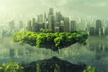 Naklejka premium green earth planet,enviromental protection concept