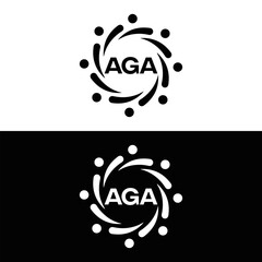 AGA logo. A G A design. White AGA letter. AGA, A G A letter logo design. Initial letter AGA linked circle uppercase monogram logo. A G A letter logo vector design. top logo, Most Recent, Featured,