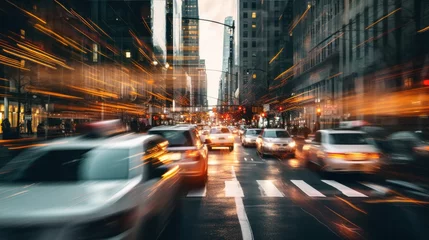 Foto op Plexiglas Busy city streets car traffic movement © ORG