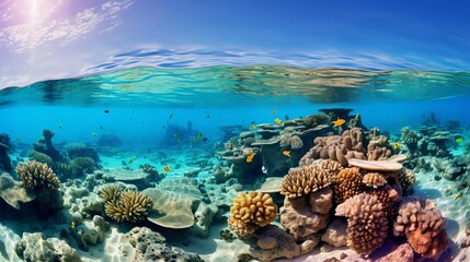 Sea corals. Panorama. Red Sea, Egypt