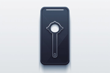 Metal Key in Lock: Symbol of Security and Access Smartphone with key icon on the screen. 3d illustration. mobile repair