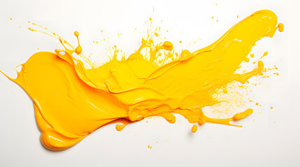 Yellow splash on white background