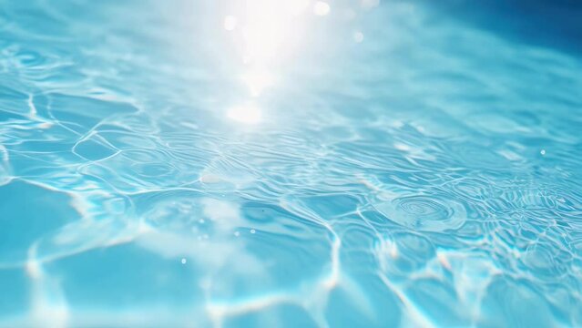 Sunlight shining through clear pool water, ideal for relaxation and summer concepts.