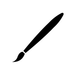 Simple paint brush silhouette icon. 