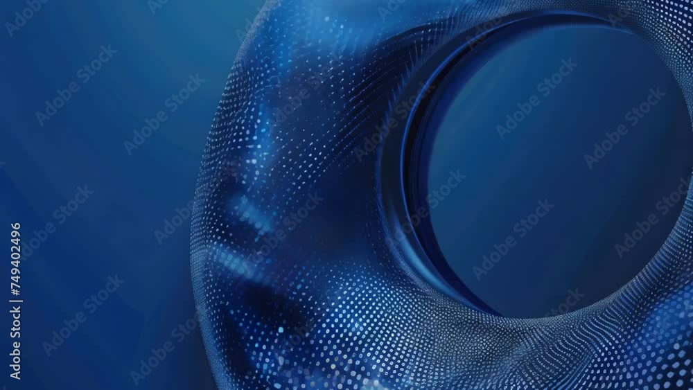 Poster Close up of a circular object on a blue background, perfect for design projects.