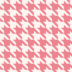 Tweed check plaid pattern in trendy coral color.Seamless houndstooth pattern.