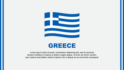 Greece Flag Abstract Background Design Template. Greece Independence Day Banner Social Media Vector Illustration. Greece Cartoon