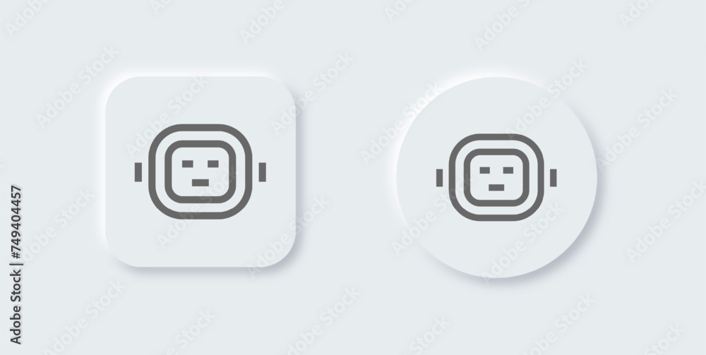 Aufkleber robot line icon in neomorphic design style. artificial intelligence signs vector illustration.