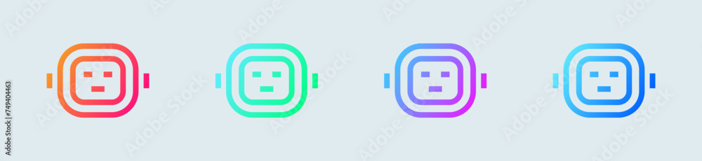 Poster robot line icon in gradient colors. artificial intelligence signs vector illustration.
