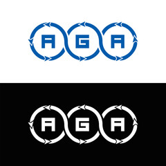 AGA logo. A G A design. White AGA letter. AGA, A G A letter logo design. Initial letter AGA linked circle uppercase monogram logo. A G A letter logo vector design. top logo, Most Recent, Featured,