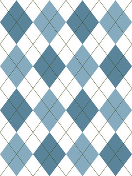 Argyle pattern. Blue Seamless geometric background for clothing, wrapping paper.