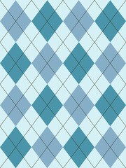 Argyle pattern. Blue Seamless geometric background for clothing, wrapping paper.