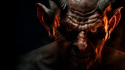 Fotobehang portrait of the devil, close up shot of satan © Gomez