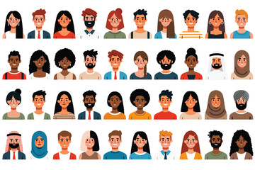 Male and Female avatars, people icons. - obrazy, fototapety, plakaty