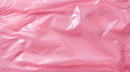 Pink crumpled plastic bag texture. Abstract background and texture for design
