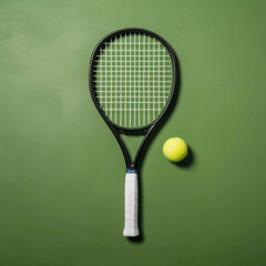 tennis racket and ball