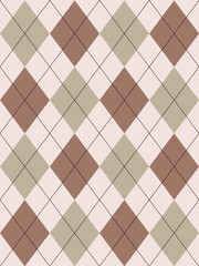 Argyle pattern.Brown. Seamless geometric background for clothing, wrapping paper.