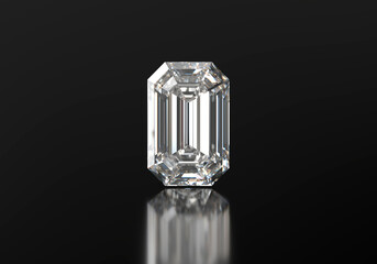 	
Emerald Shape Diamonds placed on glossy background 3d rendering	
