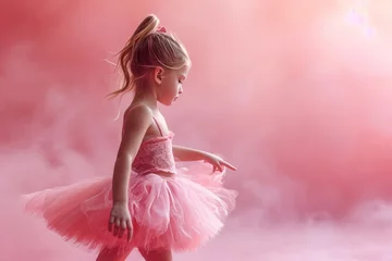 Papier Peint photo École de danse Girl ballet dancer in a pink dress