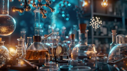 Research lab-themed images showcase the pursuit of knowledge and innovation, highlighting the scientific method, hypothesis testing, and breakthrough discoveries - obrazy, fototapety, plakaty