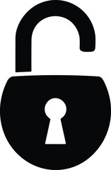 Open lock .Unlock padlock. Flat design. Security symbol. Privacy symbol vector stock illustration.