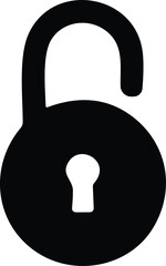 Unlock padlock. Flat design. Open lock . Security symbol. Privacy symbol vector stock illustration.