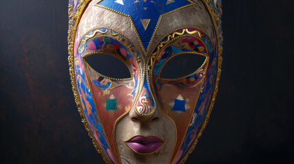 Venetian Influence: Purim Mask Embellished with Jewish Icons